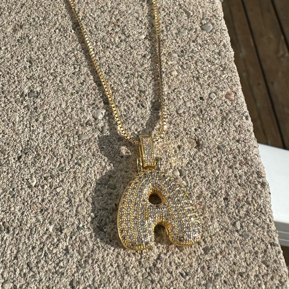 Bubble Initial Letter Necklace